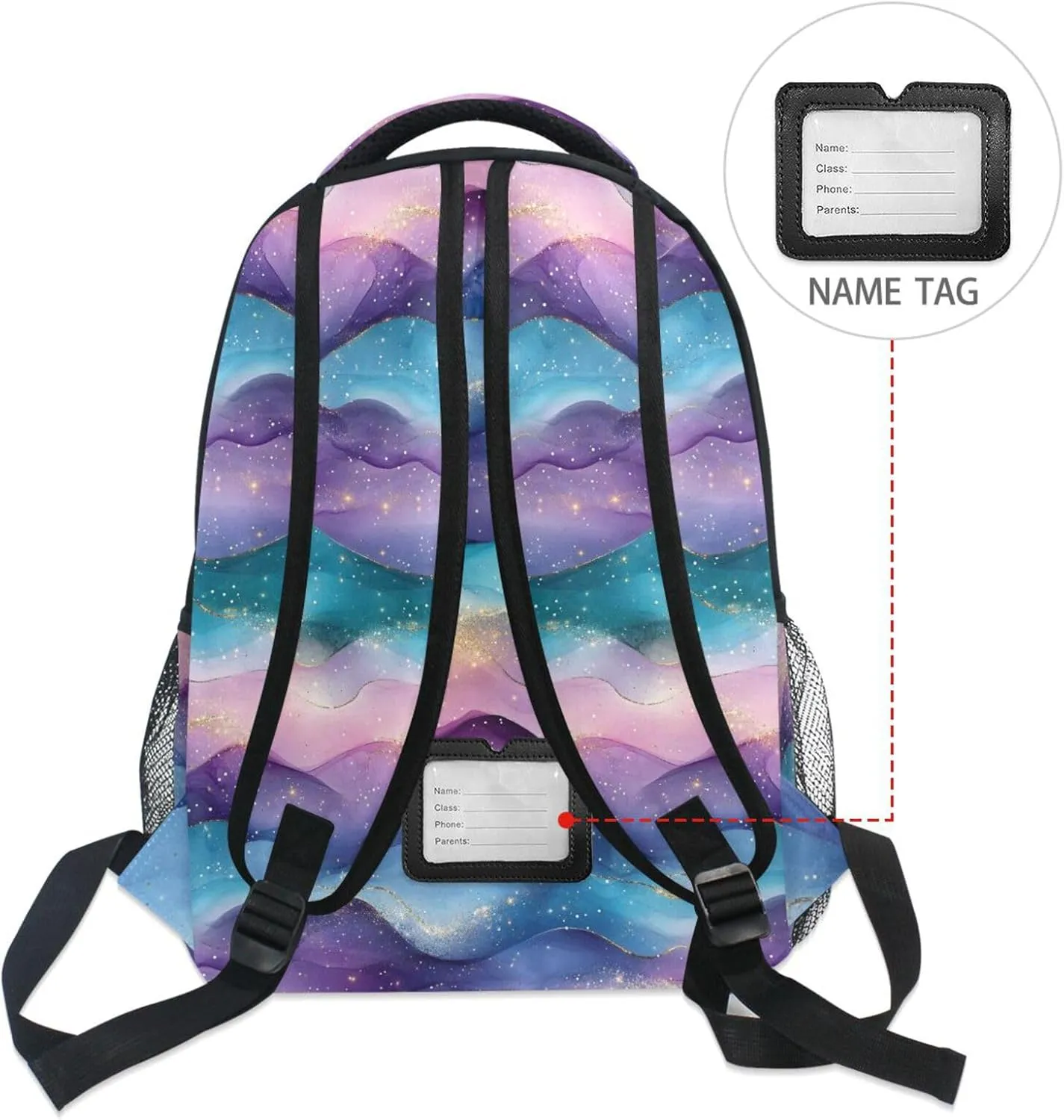 Backpack for Teenager Waterproof Stylish Travel Bags with Chest Strap for Business Work College Travel Trip Teal Purple