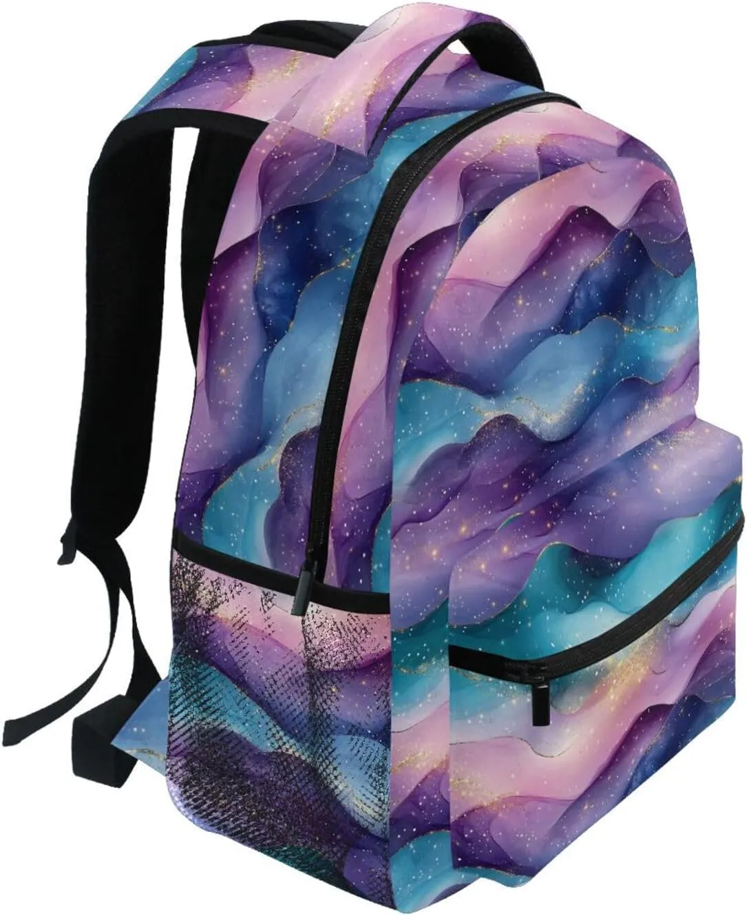 Backpack for Teenager Waterproof Stylish Travel Bags with Chest Strap for Business Work College Travel Trip Teal Purple