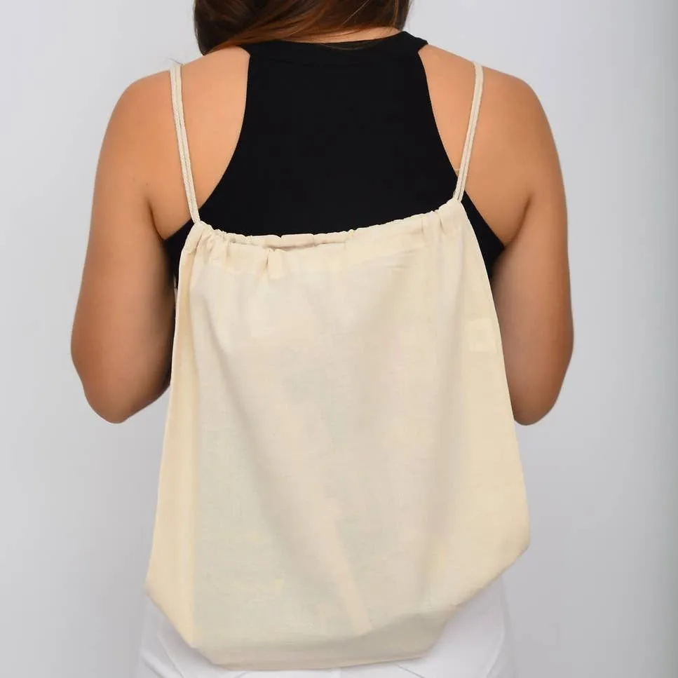 Backpack/Bag - 100% Canvas Drawstring Backpack/bag
