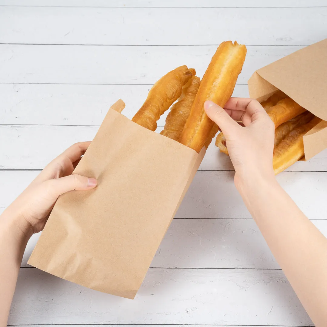 Bag Tek Kraft Paper French Fry / Snack Bag - 5" x 3" x 8 3/4" - 100 count box