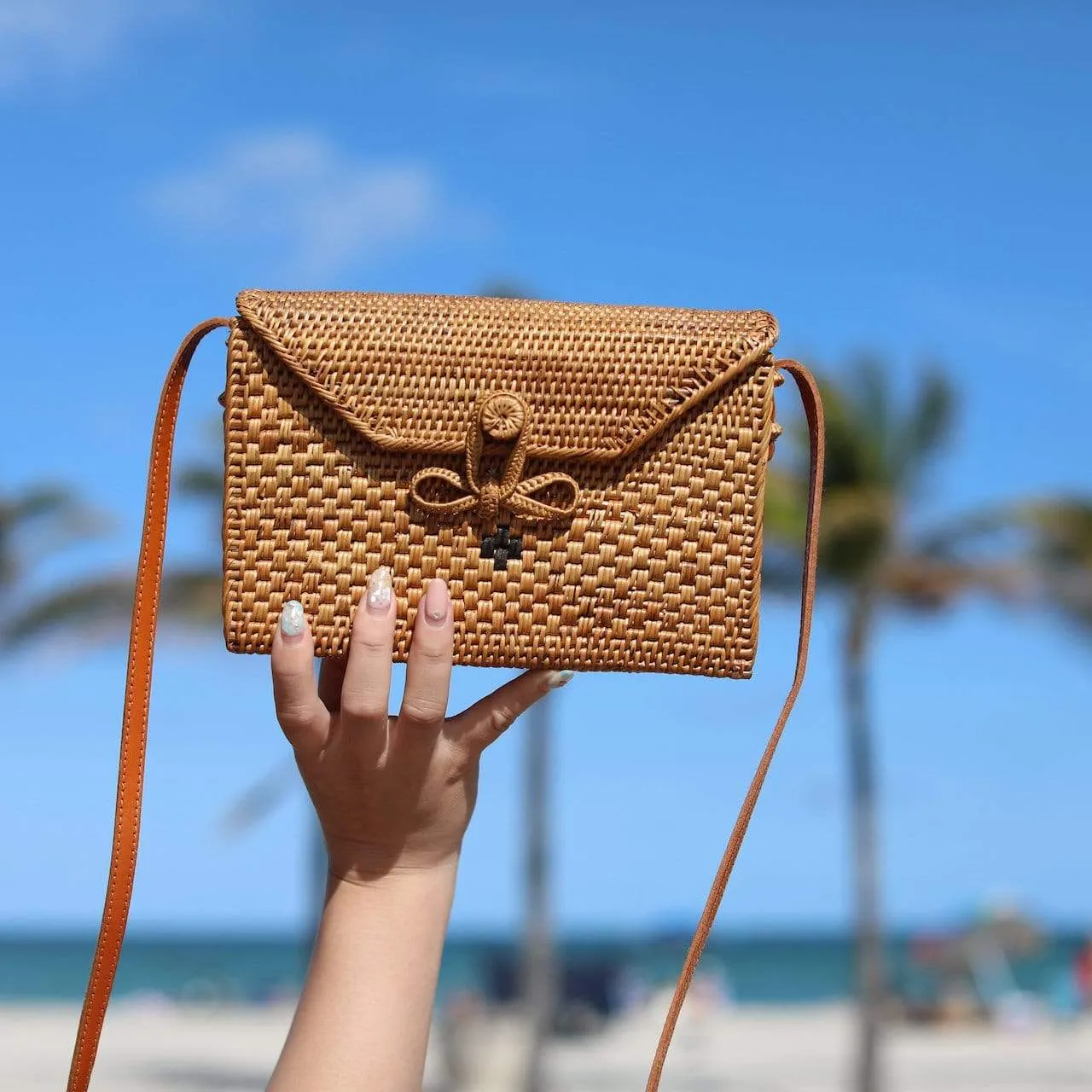 Bali Rattan Crossbody Bag - Postman Messenger Bag