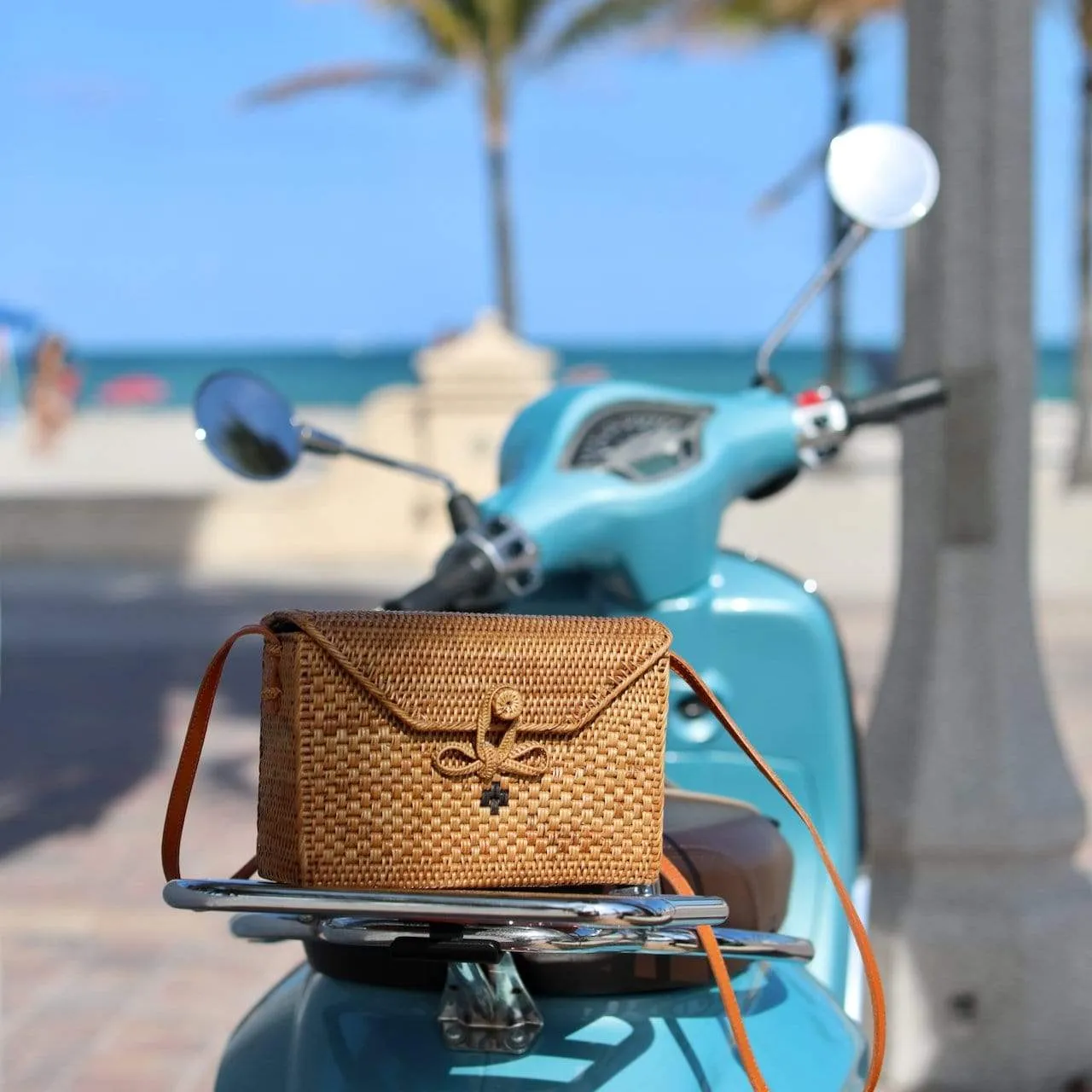 Bali Rattan Crossbody Bag - Postman Messenger Bag