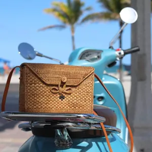 Bali Rattan Crossbody Bag - Postman Messenger Bag