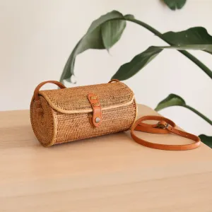 Bali Rattan Crossbody Bag - Tube Rattan Bag