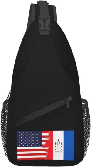 Bandera De La Nacion Comcaac And America Crossbody Bags For Women Men Chest Backpack Gym Shoulder Bag Travel Outdoor Sports Casual Crossbody Bags