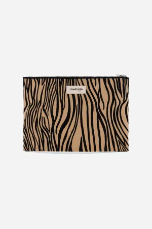 Barbette, the medium sized pouch - Recycled cotton Zebra