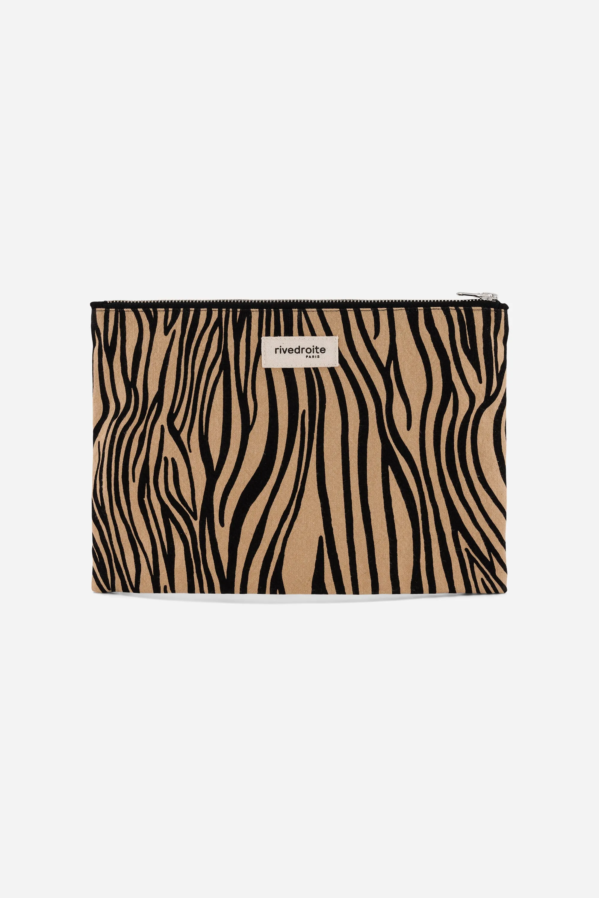 Barbette, the medium sized pouch - Recycled cotton Zebra
