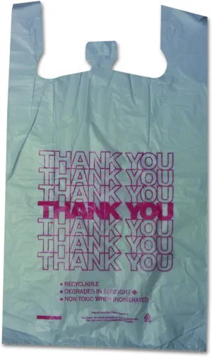 Barnes Paper Company Thank You High-Density Shopping Bags, 18" X 30", White, 500/carton