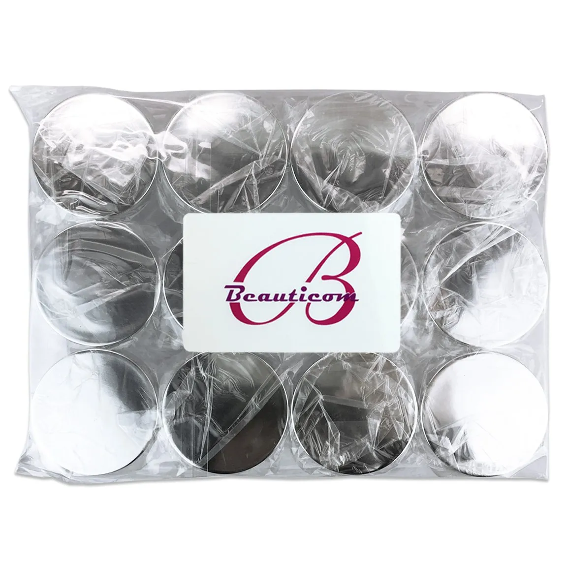 Beauticom 30g/30ml (1 fl. oz.) Double Wall Clear Plastic Leak Proof Jars with Flat Top Lids for Creams, Lotions, Make Up, Powders, Glitters, and more... (Color: Metallic Silver Lid, Pieces: 24)