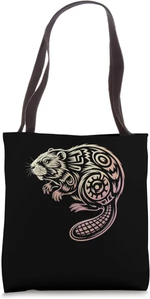Beaver Tribal Style Art Native Symbol Of Diligence Tote Bag