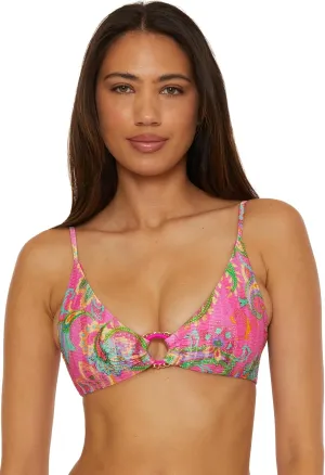 BECCA Women's Polynesia Bralette Bikini Top, Adjustable, Tie Back, Swimwear Separates