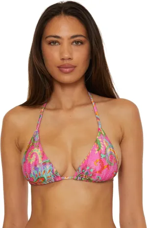 BECCA Women's Polynesia Triangle Bikini Top, Adjustable, Tie Back, Swimwear Separates
