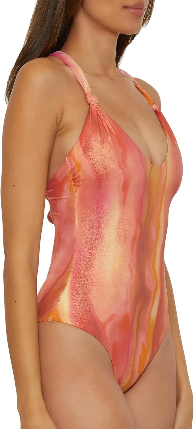 BECCA Women's Solar Energy One Piece Swimsuit, Scoop Neck, Bathing Suits