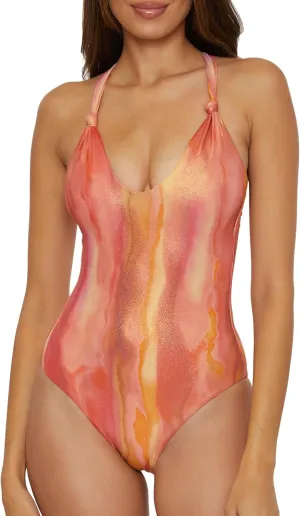 BECCA Women's Solar Energy One Piece Swimsuit, Scoop Neck, Bathing Suits