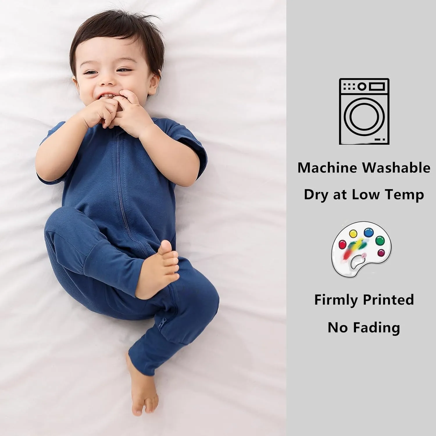 BeiVSlley Baby Boy Girl's 2 Pack Summer Short Sleeve Rompers Infant Cotton Coveralls Toddler Zip front Outfits Clothes