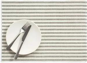 Bell Stripe Green Placemat Set of 4, 14" x 19", Green Stripe Pattern