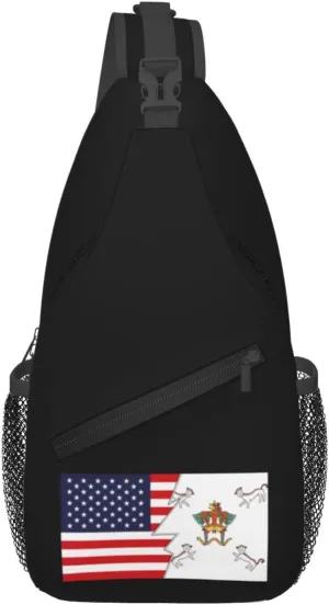 Bendera Kesultanan Bone And America Crossbody Bags For Women Men Chest Backpack Gym Shoulder Bag Travel Outdoor Sports Casual Crossbody Bags