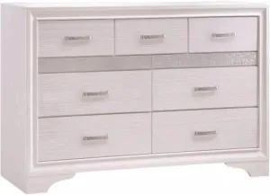 Benjara Benzara Wooden Dresser with Hidden Jewelry Tray, White,