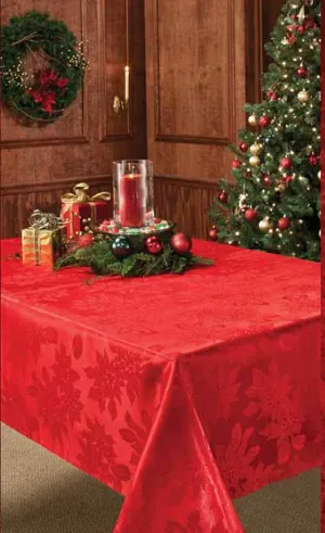 Benson Mills Luxury 60-Inch by 104-Inch Metallic Tablecloth, Red