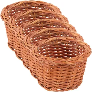 BESPORTBLE 5pcs Miniature Handwoven Basket Model Dollhouse Decor Compact and Lightweight Baskets for Projects and Miniature Life Scenes No Handles for and Ornaments