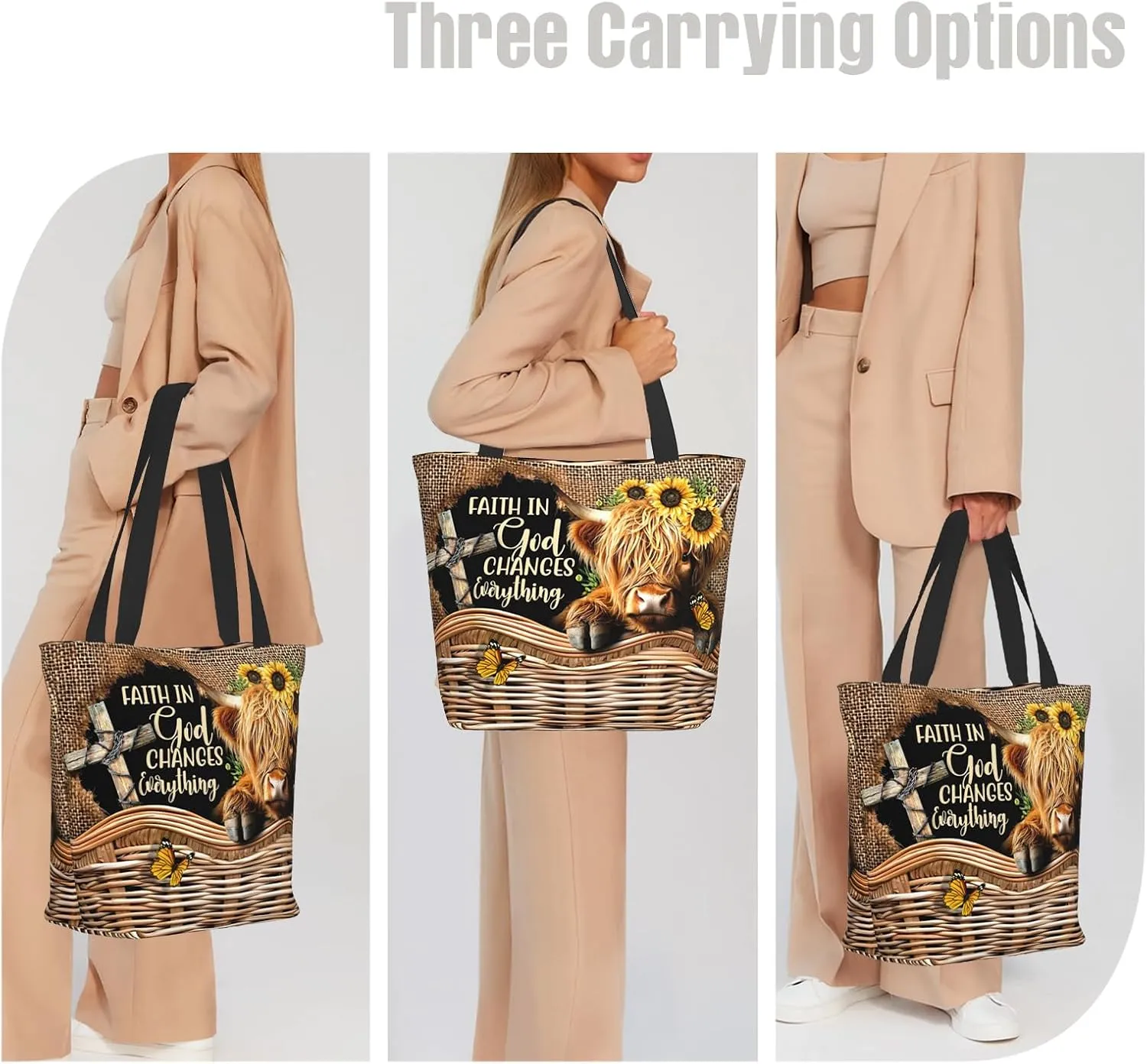 Bible Tote Bags for Women Christian Gifts Religious Church Shoulder Bag