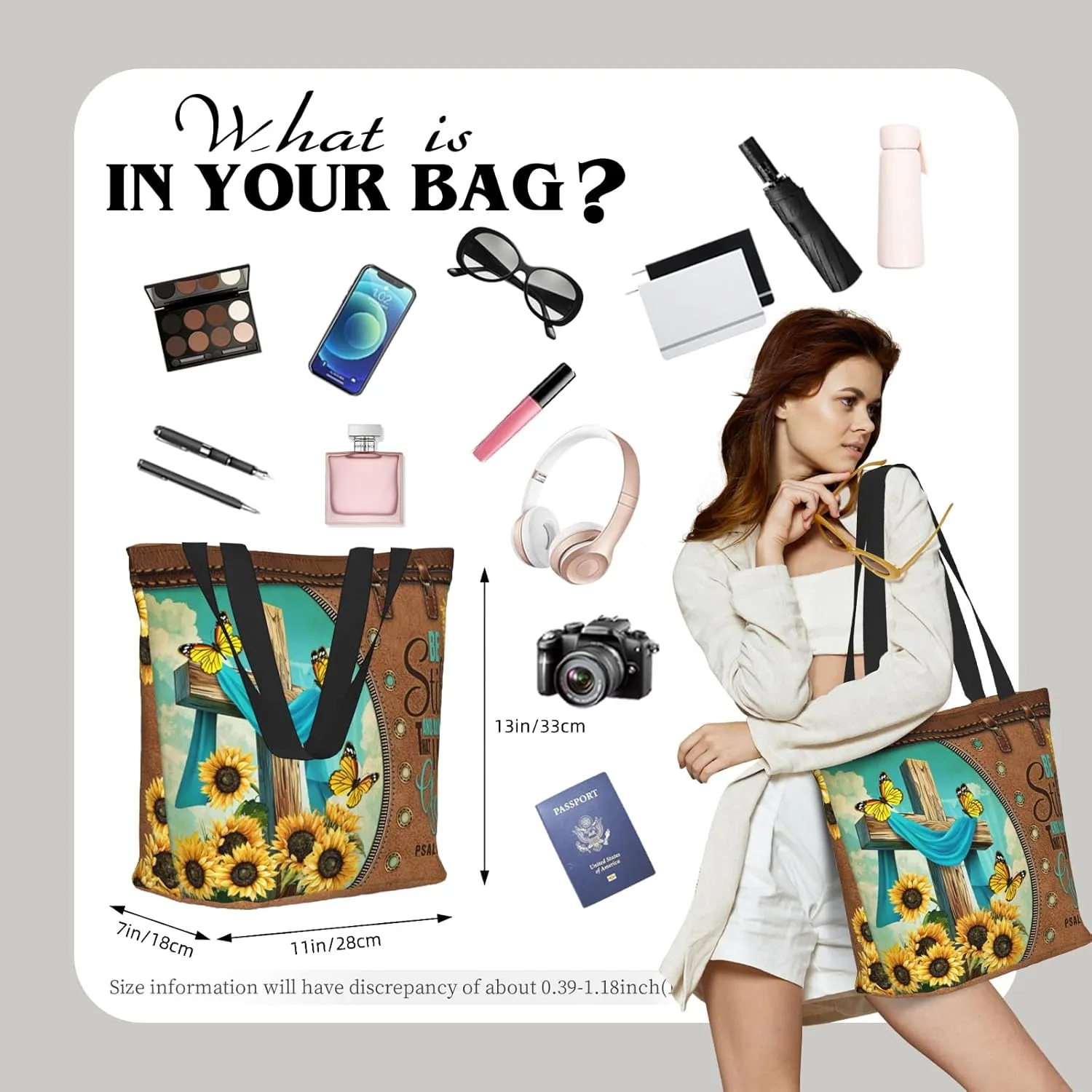 Bible Tote Bags for Women Christian Gifts Religious Church Shoulder Bag