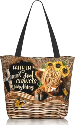 Bible Tote Bags for Women Christian Gifts Religious Church Shoulder Bag