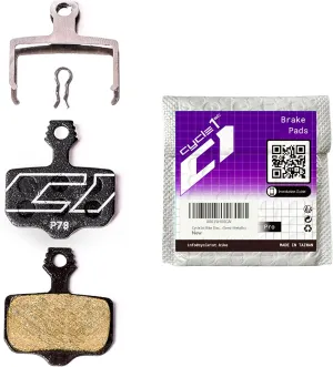 Bike Disc Brake Pads Compatible with SRAM 2-Piston Caliper: Level eTap AXS Red/Force/Rival AVID Elixir -Road/Gravel: 78 Series Semi-Metallic/Ceramic/Aluminum (1 Set)