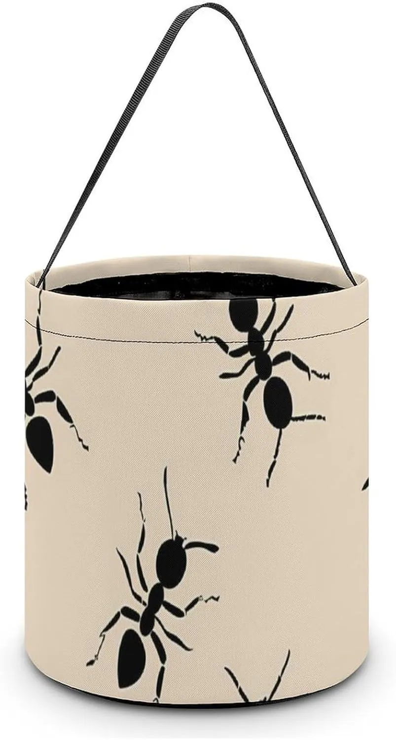 Black Ants Halloween Trick Or Treat Party Favor Tote Bags Candy Basket Reusable Portable Bucket