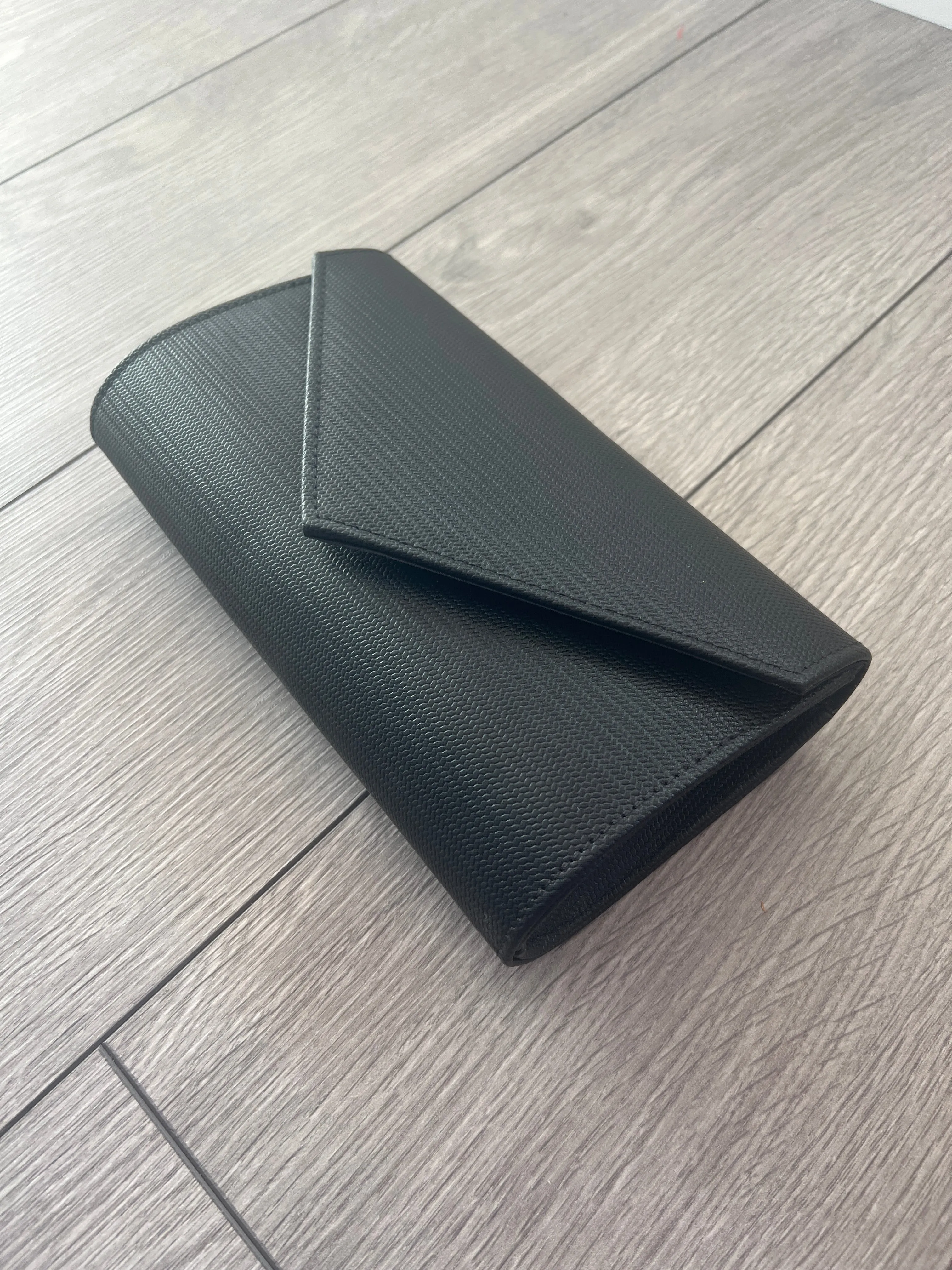Black Metallic Envelope Clutch Bag