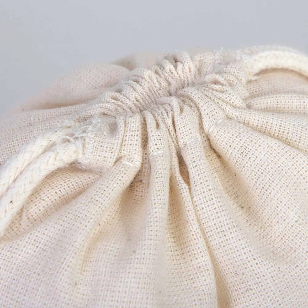 Blank Cotton Pouch 4"W x 5"H (10 cm x 13 cm) Organic Cotton Bag - Drawstring Pouch Bags Great For Packaging - Drawstring Pack -  Muslin Bag