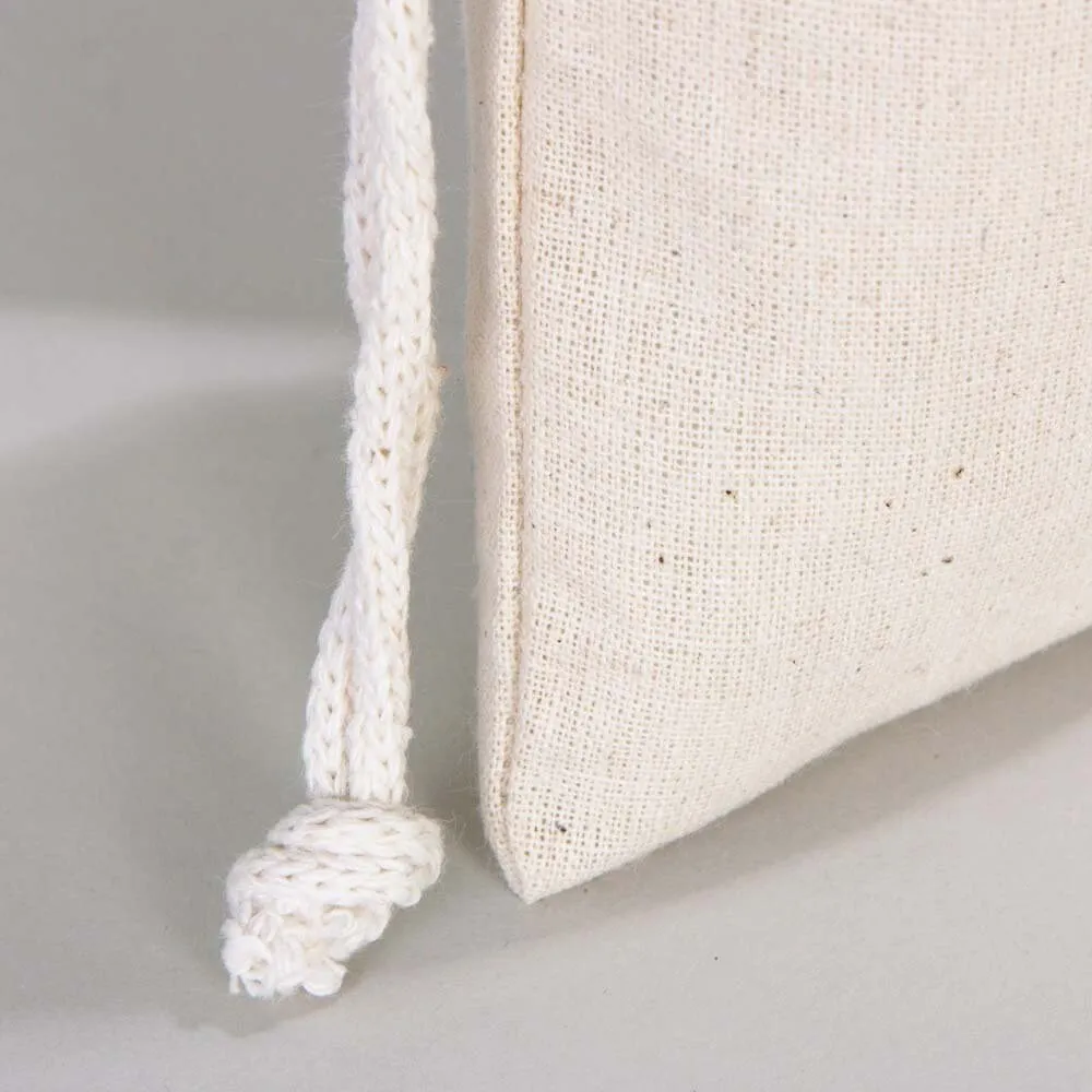 Blank Cotton Pouch 4"W x 5"H (10 cm x 13 cm) Organic Cotton Bag - Drawstring Pouch Bags Great For Packaging - Drawstring Pack -  Muslin Bag