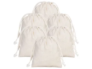 Blank Cotton Pouch 4"W x 5"H (10 cm x 13 cm) Organic Cotton Bag - Drawstring Pouch Bags Great For Packaging - Drawstring Pack -  Muslin Bag