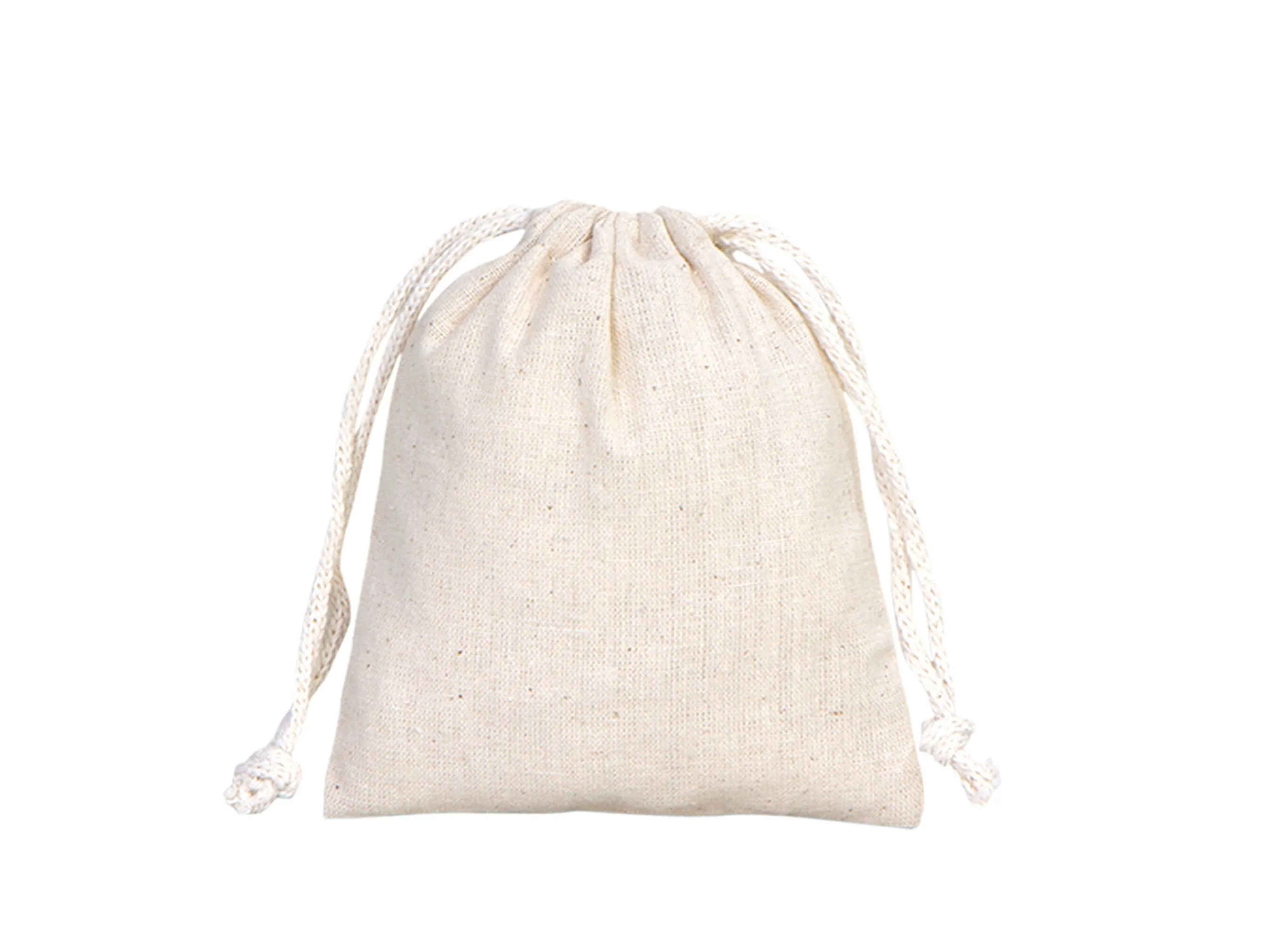 Blank Cotton Pouch 4"W x 5"H (10 cm x 13 cm) Organic Cotton Bag - Drawstring Pouch Bags Great For Packaging - Drawstring Pack -  Muslin Bag