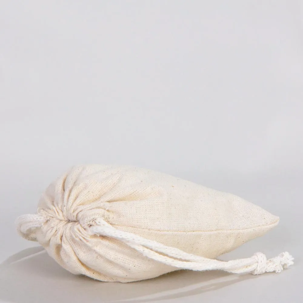 Blank Cotton Pouch 4"W x 5"H (10 cm x 13 cm) Organic Cotton Bag - Drawstring Pouch Bags Great For Packaging - Drawstring Pack -  Muslin Bag