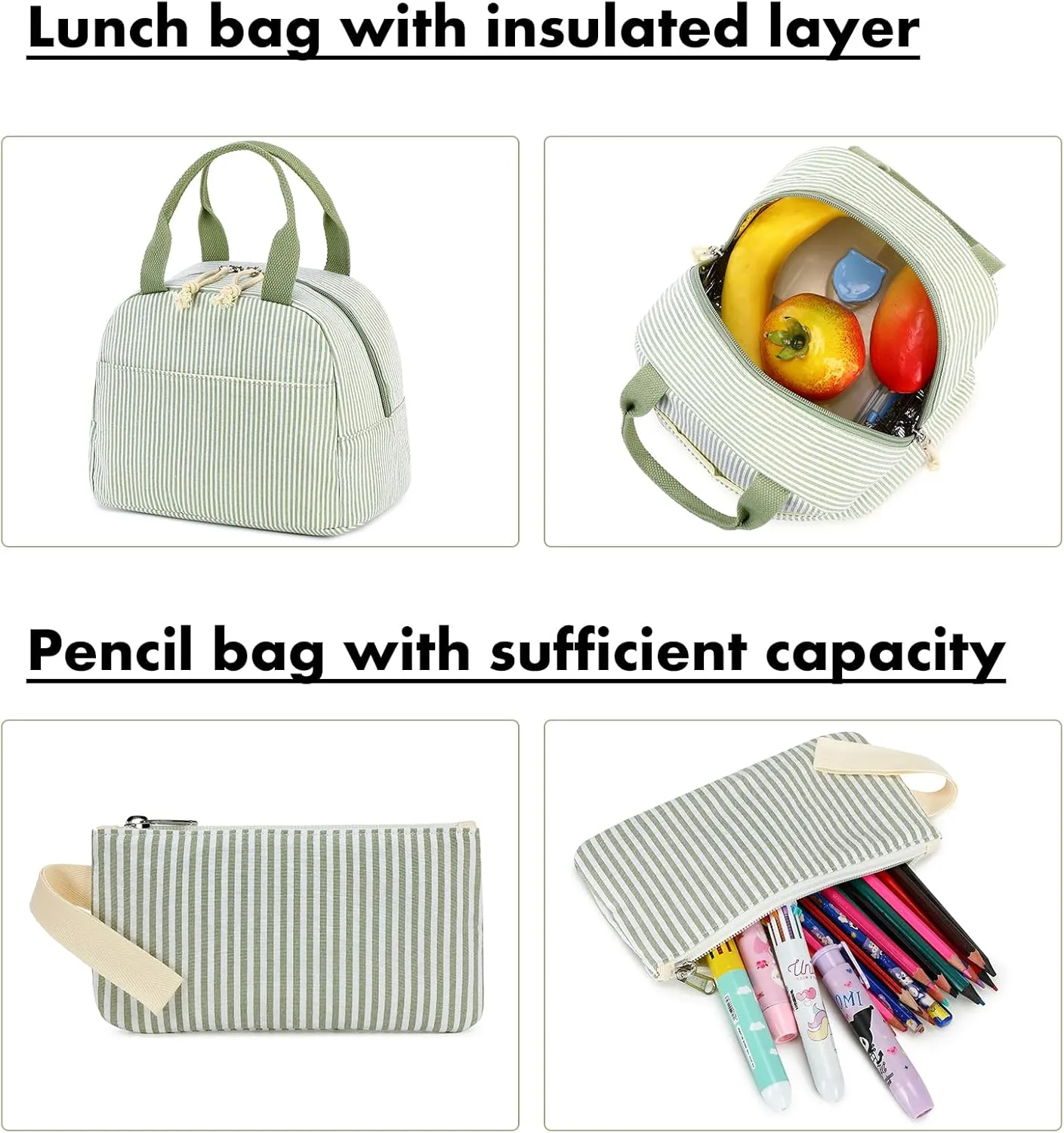 Bluboon School Backpack Set Girls Womens Laptop Bookbag Casual Daypack Fits 15 inch Laptop with Lunch Tote Bag and Pencil Bag