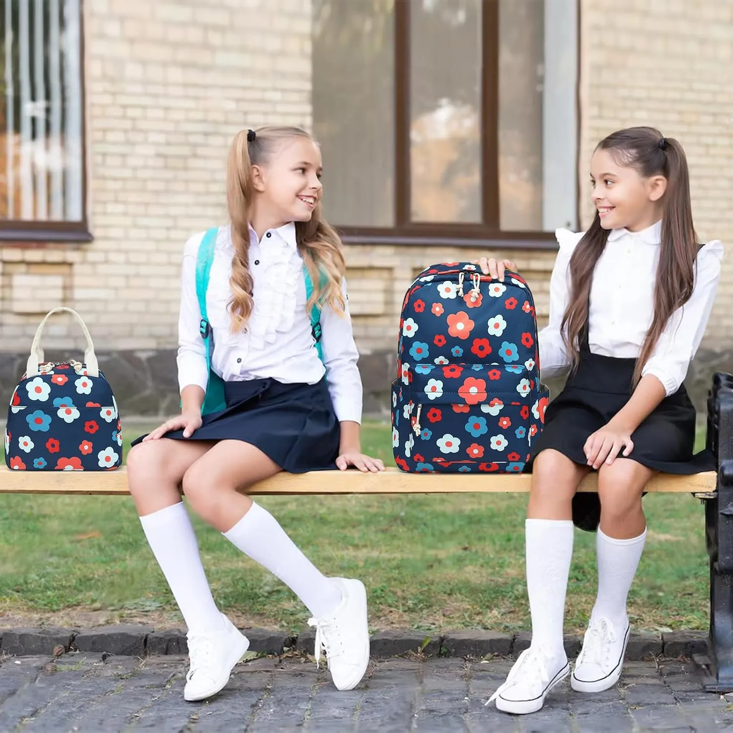 Bluboon School Backpack Set Girls Womens Laptop Bookbag Casual Daypack Fits 15 inch Laptop with Lunch Tote Bag and Pencil Bag