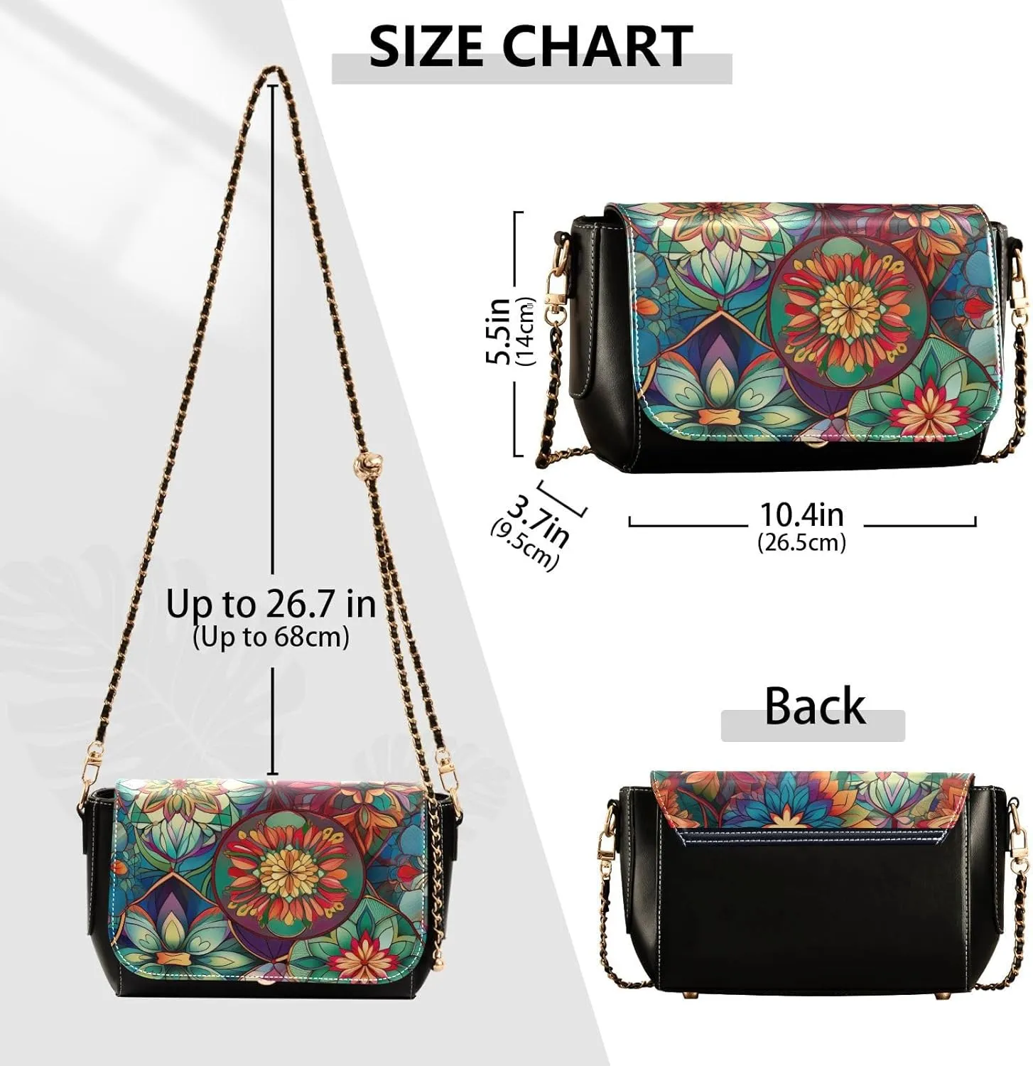 Blue and Pink Watercolor Women's Shoulder Bag, Womens Crossbody Bag Leather, Cross Body Leather Bags for Women