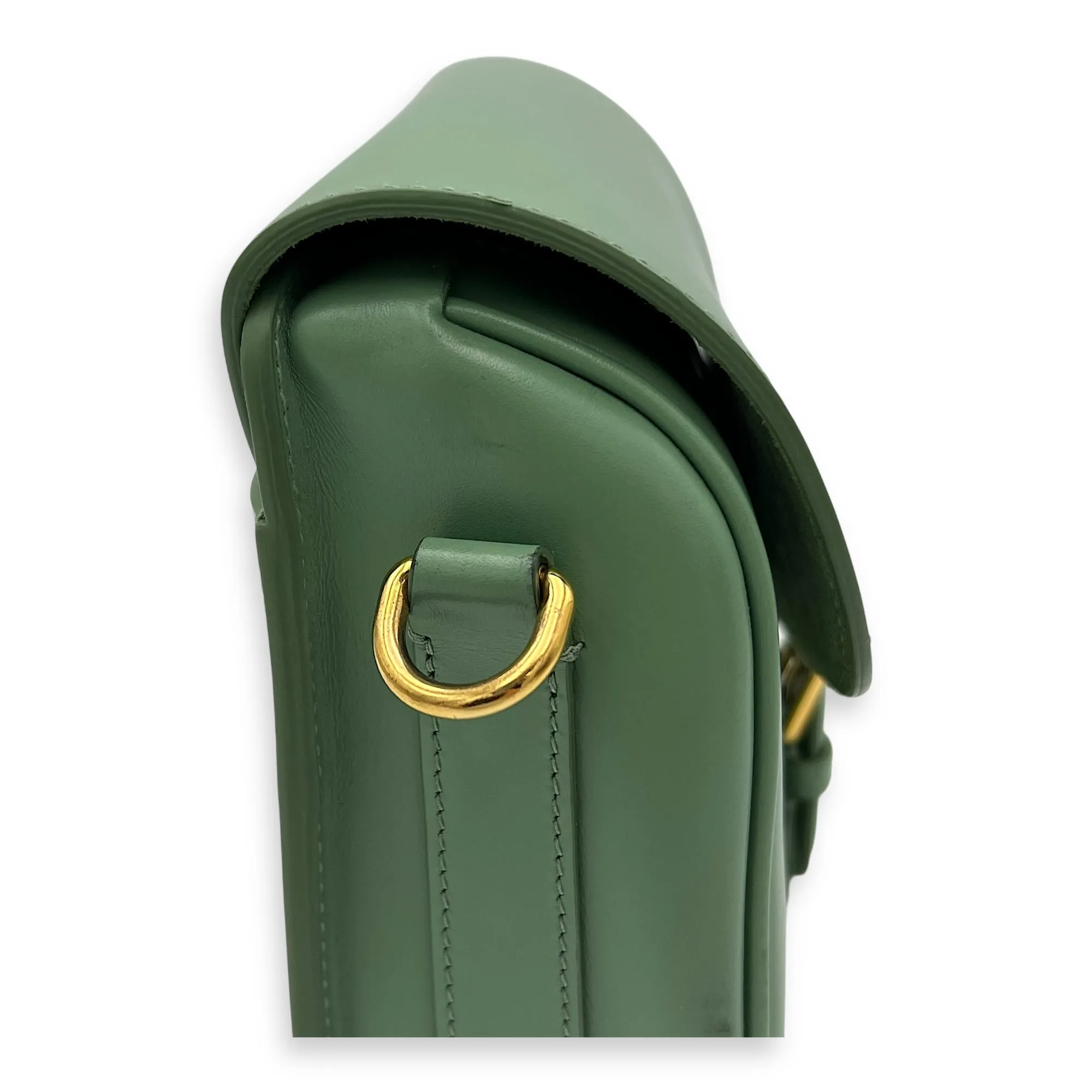 Bobby Crossbody Bag Green in Calfskin, Gold hardware