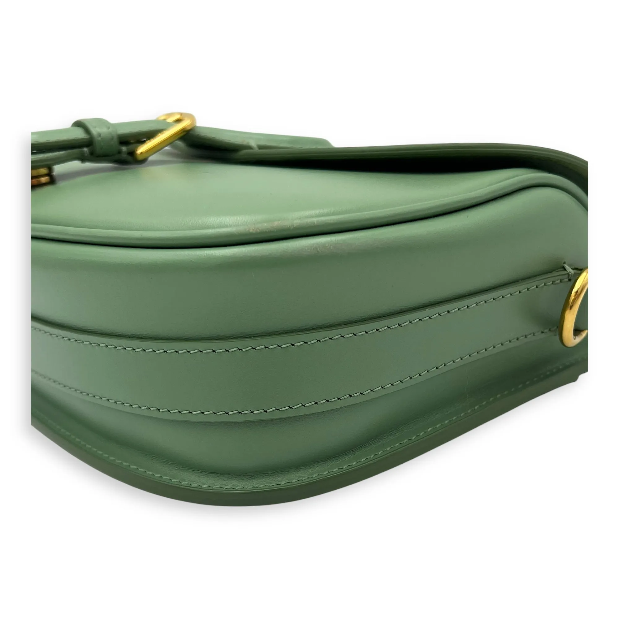 Bobby Crossbody Bag Green in Calfskin, Gold hardware