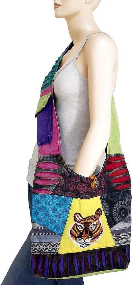 Bohemian Hippie Crossbody Shoulder Bag Sling Slouch Hobo Cotton Handmade Variety Patterns
