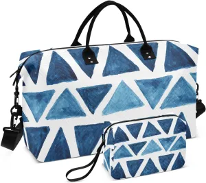 Bolaz Duffle Bag for Travel-Blue Geometry， Easy Update Large Magnectic Sticker Refrigerator Magnets Decor Wash Machine Magnet Decals23"x26"