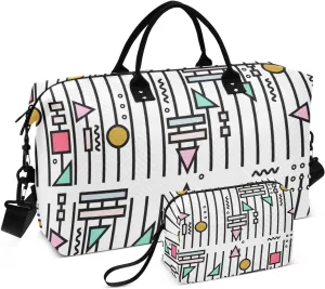Bolaz Duffle Bag for Travel-Colorful Geometry Print， Easy Update Large Magnectic Sticker Refrigerator Magnets Decor Wash Machine Magnet Decals23"x26"