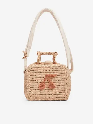Bonpoint Girls Rafiia Crossbody Bag in Beige (13cm)