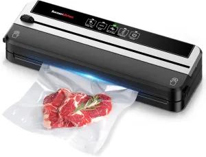 Bonsenkitchen Food Vacuum Sealer, Multi-functional & Compact Vacuum Sealer Machine with 10 Vacuum Bags | Bag Cutter | (Silver)
