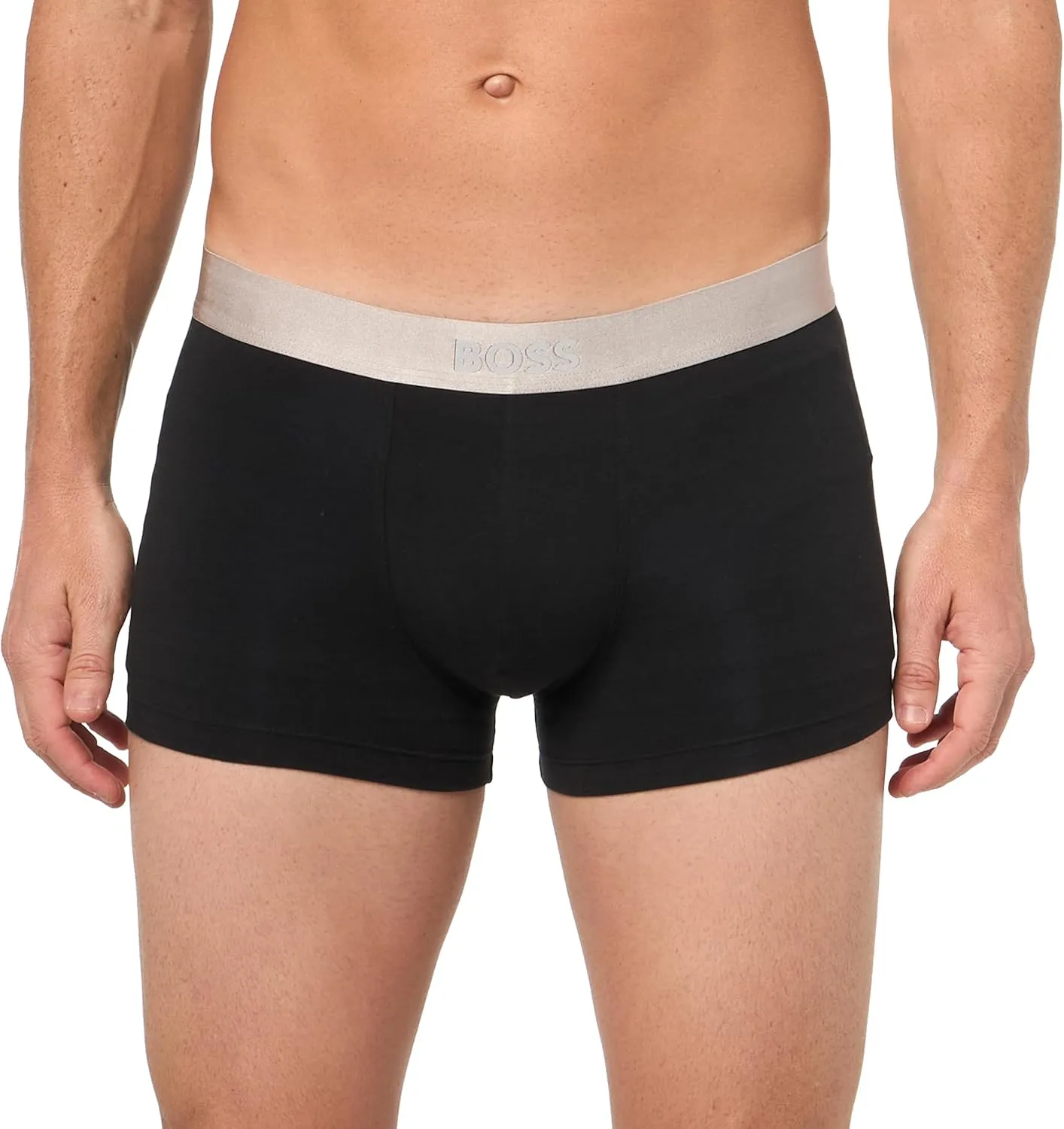BOSS Men's 3-Pack Metallic Waistband Stretch Trunks
