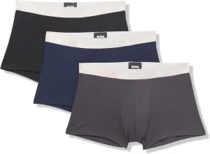 BOSS Men's 3-Pack Metallic Waistband Stretch Trunks