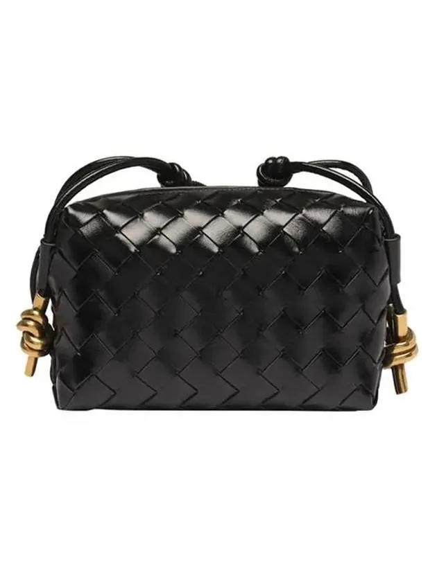 Bottega Veneta Intrecciato Loop Camera Mini Shoulder Bag Black