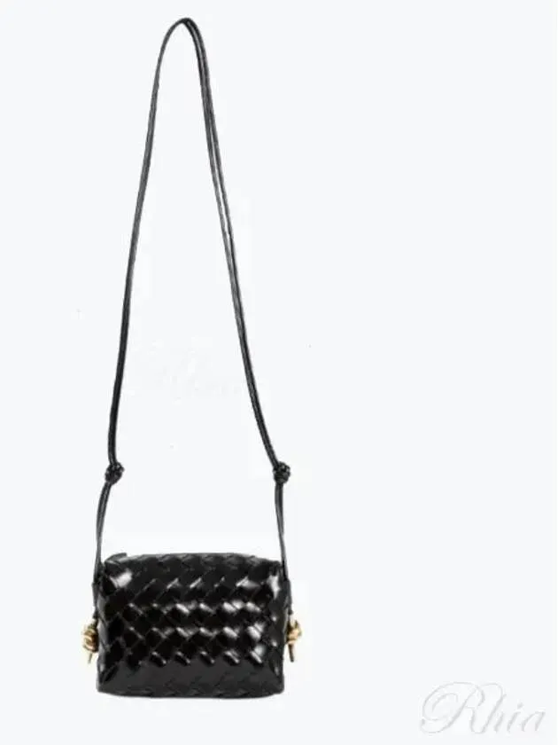 Bottega Veneta Intrecciato Loop Camera Mini Shoulder Bag Black