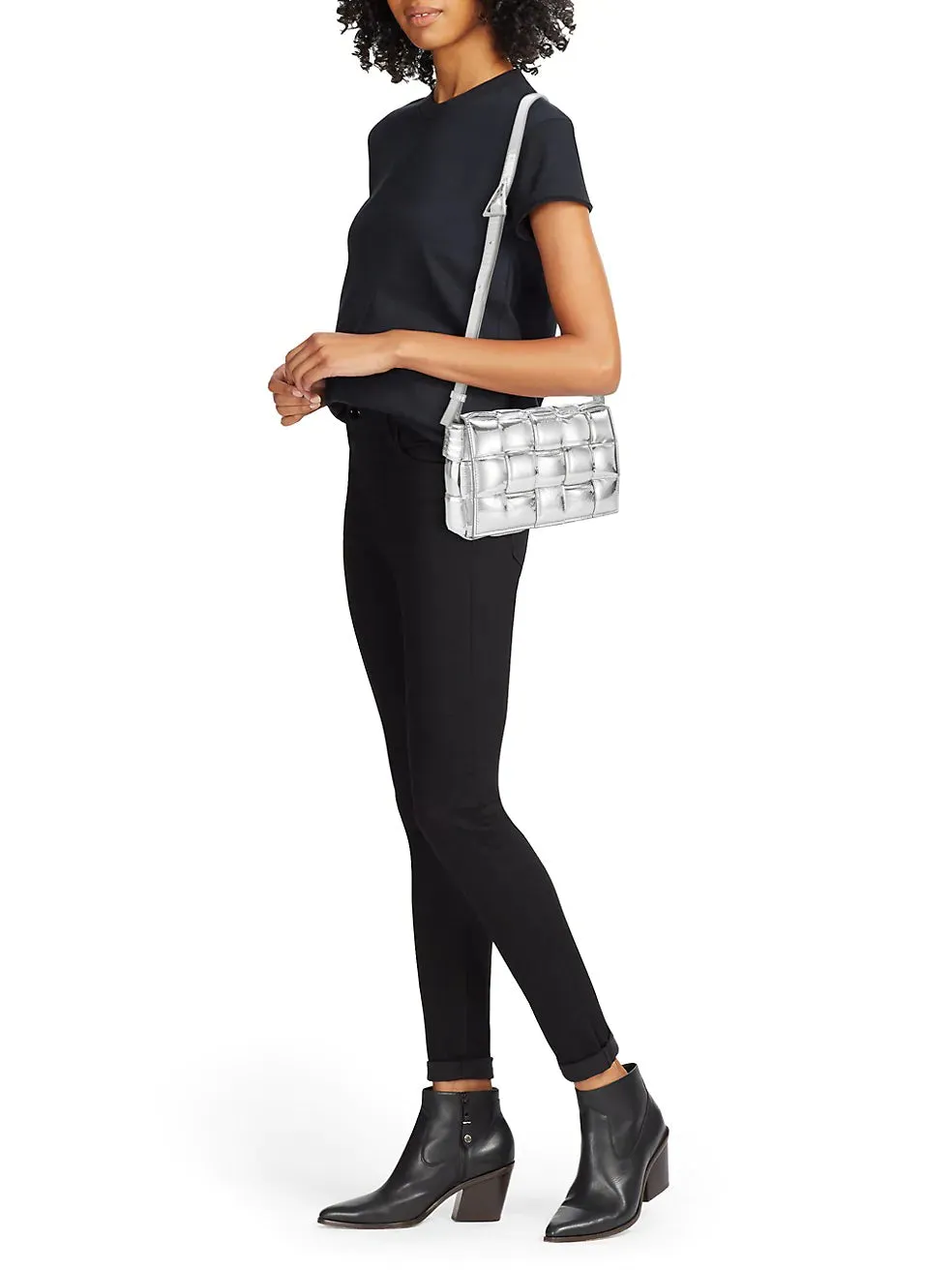 Bottega Veneta The Padded Cassette Metallic Leather Shoulder Bag
